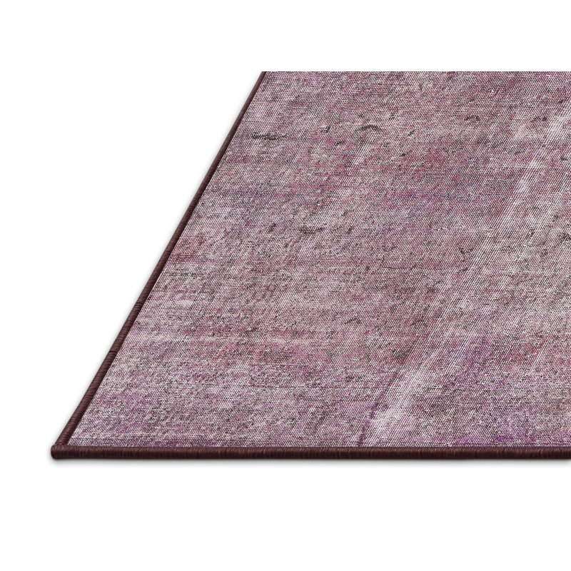 Gris laine/Tapis décoratif rose, Rectangle 5 pi x 7 pi