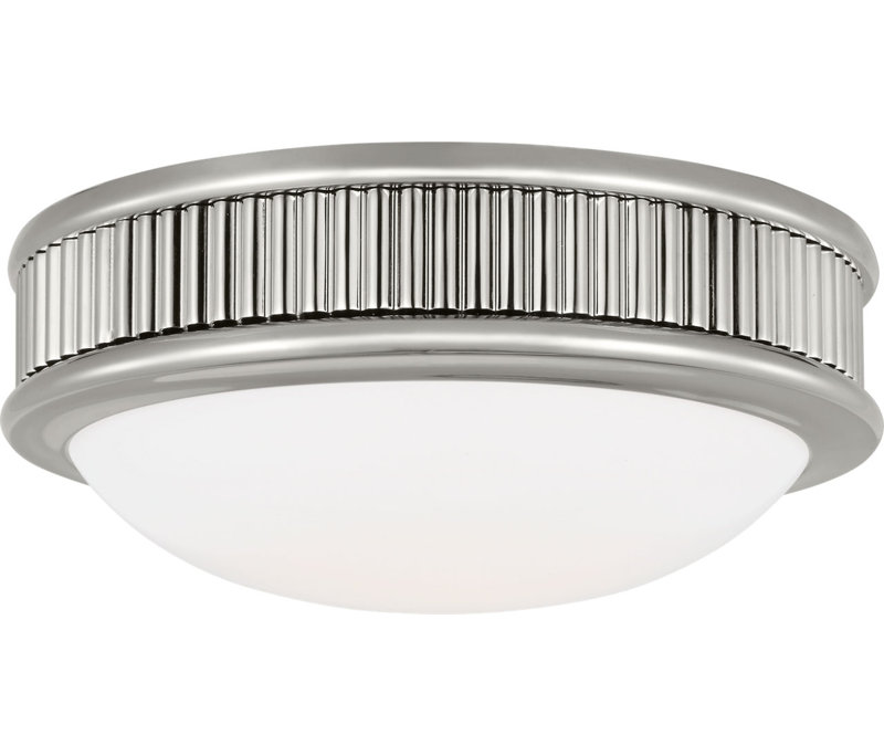 Rigsby Flush Mount, Polished Nickel, 3" H x 8" W x 8" D