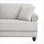 Canapés-lits | Causeuse moderne de 61 pouces à 2 places avec garniture cloutée, pour petit dortoir, blanc neige | Chenille / blanc