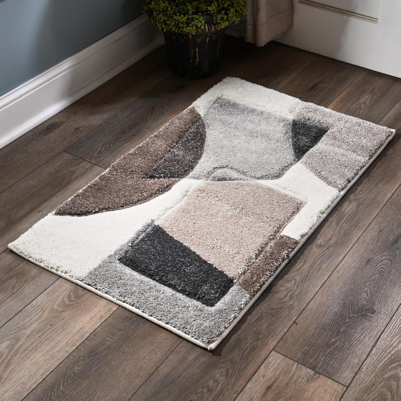 Tapis à motif géométrique abstrait Arbon Collection, Rectangulaire 3 pi x 2 pi