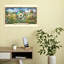 The Dandelion'S Dream Colorful Playful Vibrant Butterfly Cat Dandelion Flower Landscape Wall Art Print by Katie Towers - Wrapped Canvas Print-544245302