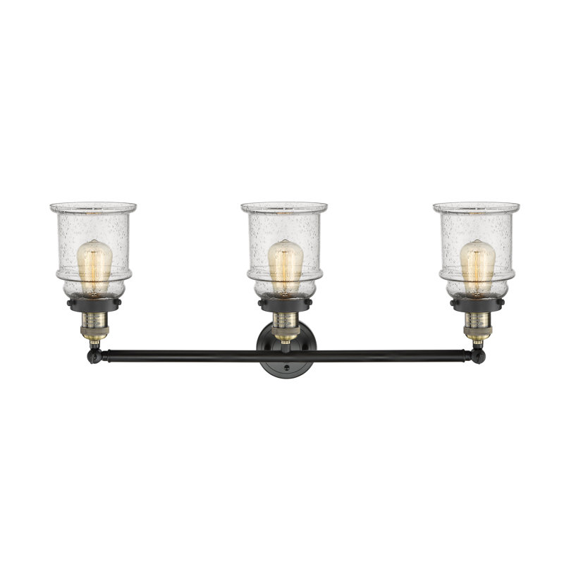 Éclairage pour salle de bain 3 lumières Galaviz, Transparent 1, Ampoule DEL 6 watts Vinage, Or satiné