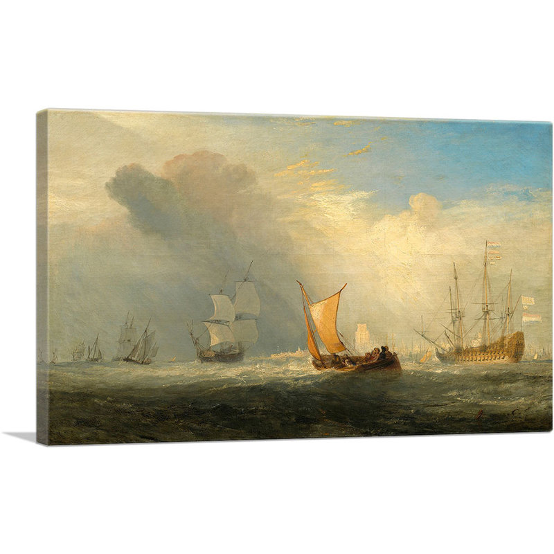 «Rotterdam Ferry-Boat 1833» par J. M. W. Turner, reproduction d'art sur toile tendue, 18'' H x 26'' W x 0.75'' D