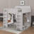 Twin +Twin Over Twin XL Triple Bunk Bed With Storage Shelves And Hooks-1223822278