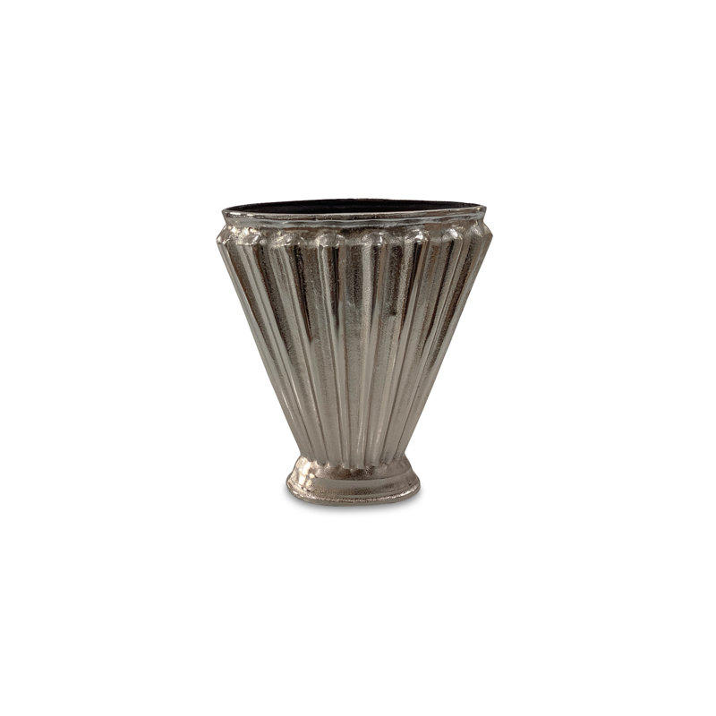 Jade Vase Aged Pewter Cast Aluminum, Gray