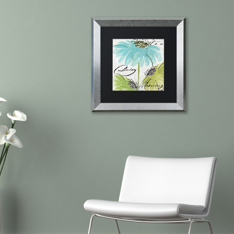 Jadaya «Daisy Morning II», impression encadrée, H 11 po x l 14 po x P 0,5 po, Noir, Encadrement argenté