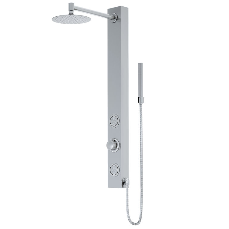 Gardenia 39" H X 4" W 2-Jet Shower System with Hand Wand - Requires existing shower head connection