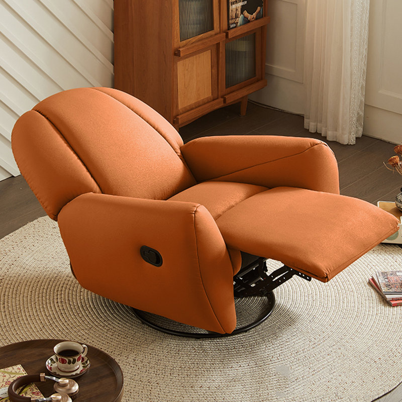 Tianda Faux Leather Recliner, Orange