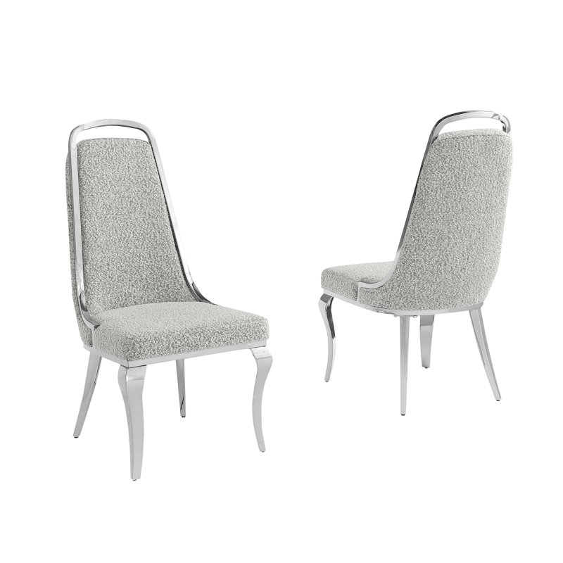 Chaises d'appoint en tissu High Class, Argent argent, Gris riche