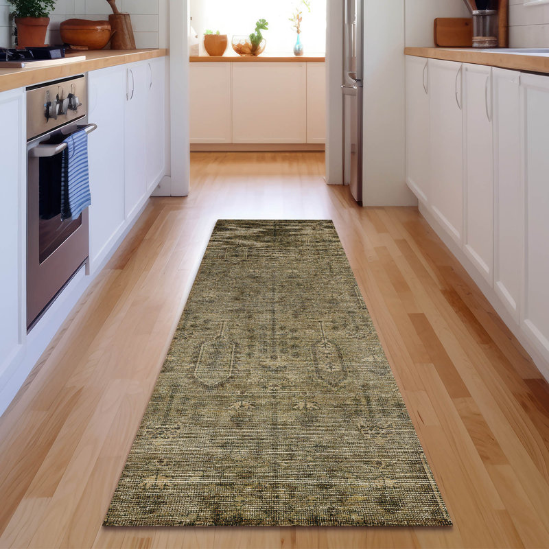 Premium Machine Washable Prisco Brown Rug, Runner 2'3" x 7'6"