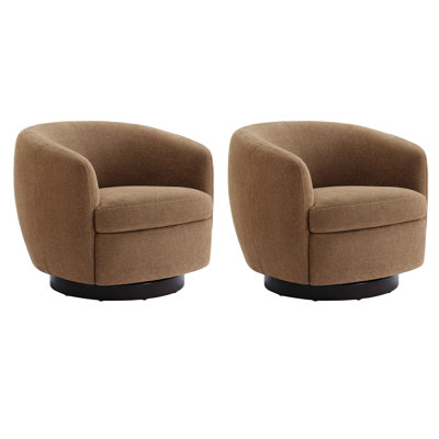 Fauteuil demi-tonneau pivotant rembourré Marcy