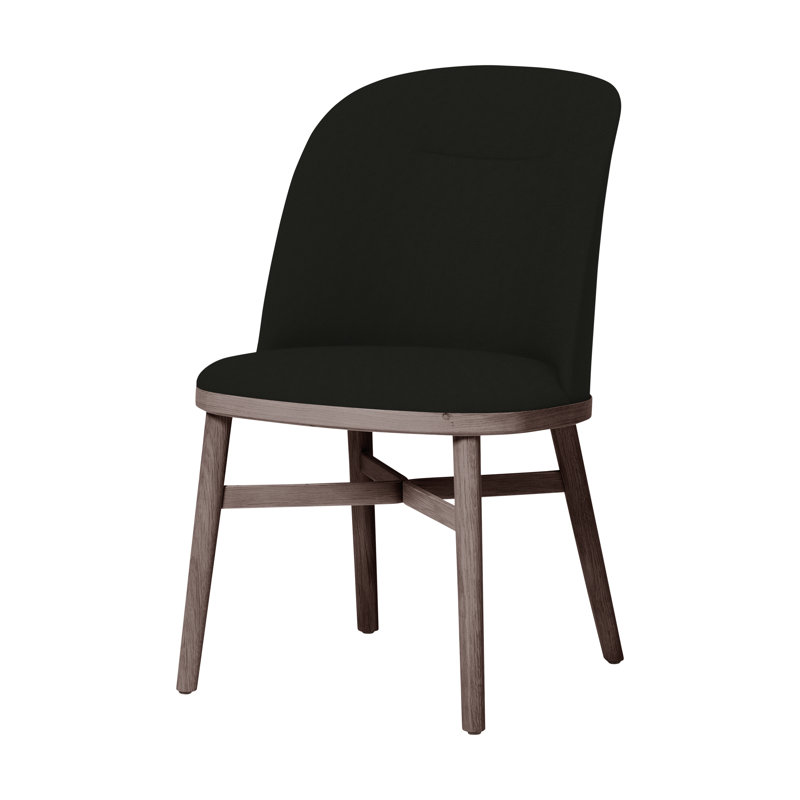 Chaise de salle à manger Bund de Neri & Nu, Noyer à finition savonnée, Noir oméga