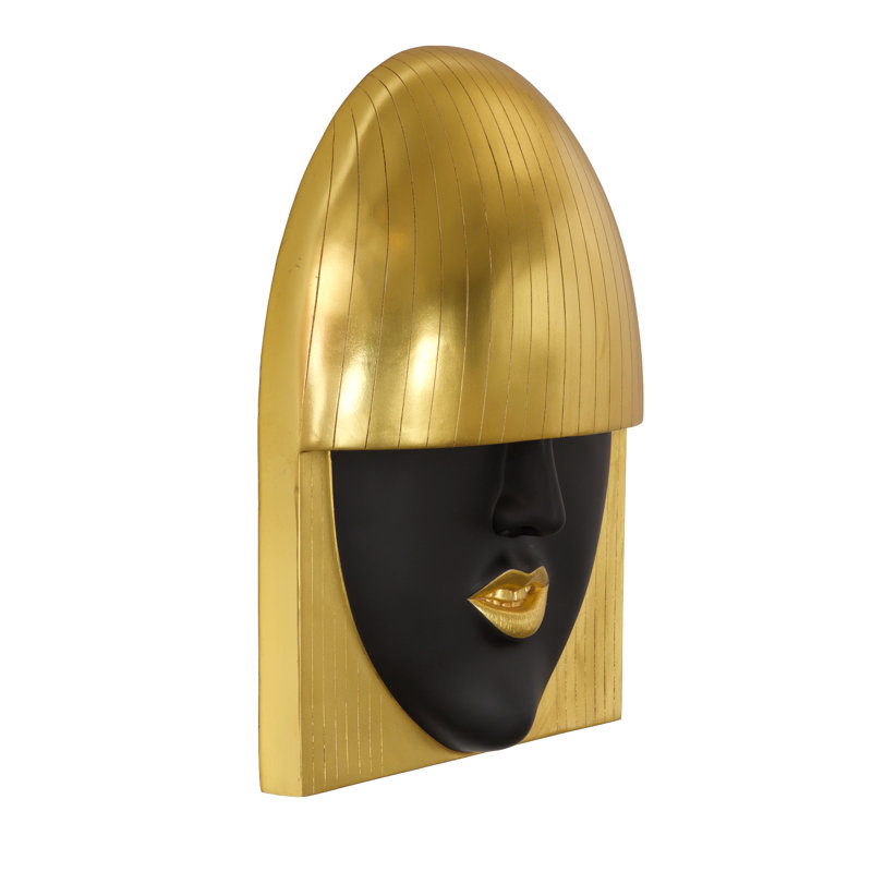 Fashion Faces Wall Décor, Black/Gold Leaf