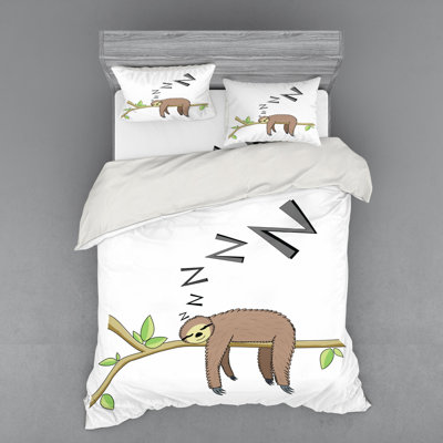 Sloth Rustic Duvet Cover