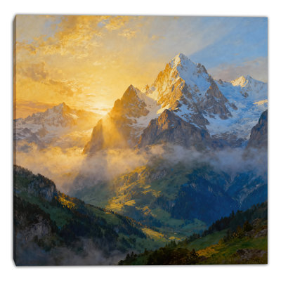 Toile tendue Golden Alpine Peaks