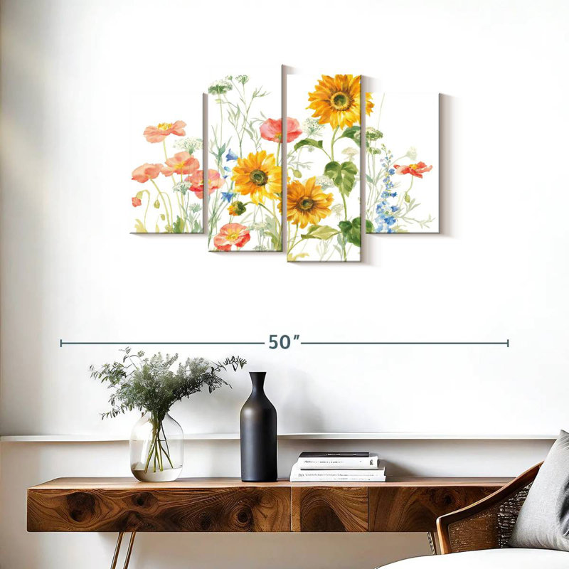 Harnek Floursack Florals On White I, H 22 po x l 36 po