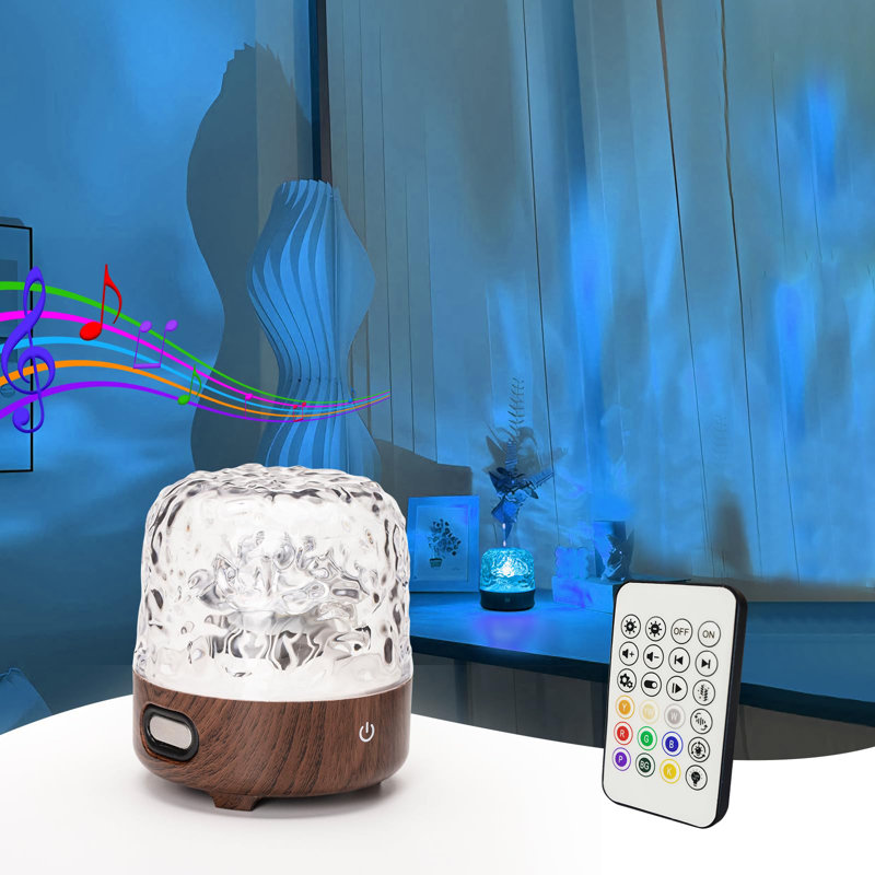 Ocean Wave Projector Light with Bluetooth Speaker & Remote Control, Brown