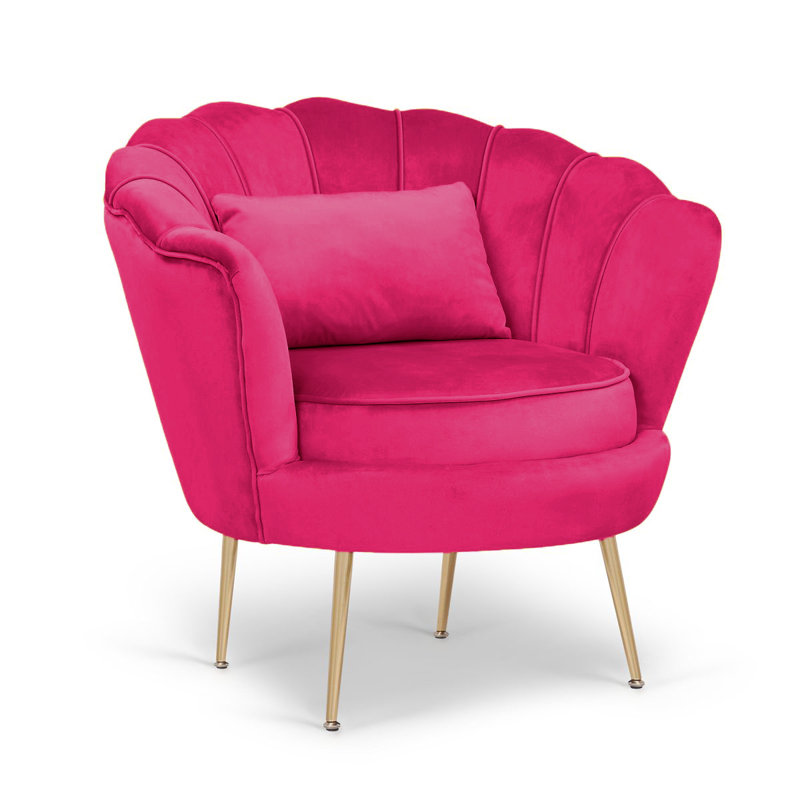 Gladden Upholstered Accent Chair, Dark Pink 