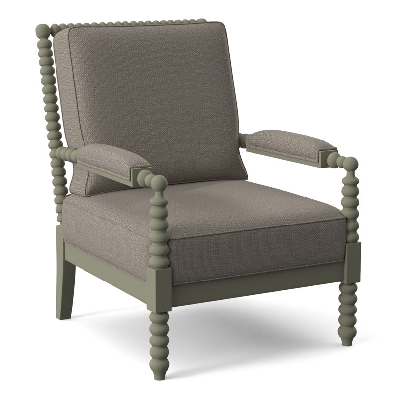 Lind Island 29" Wide Lounge Chair, Greystone Finish, Stone Crypton Performance; 0884-83