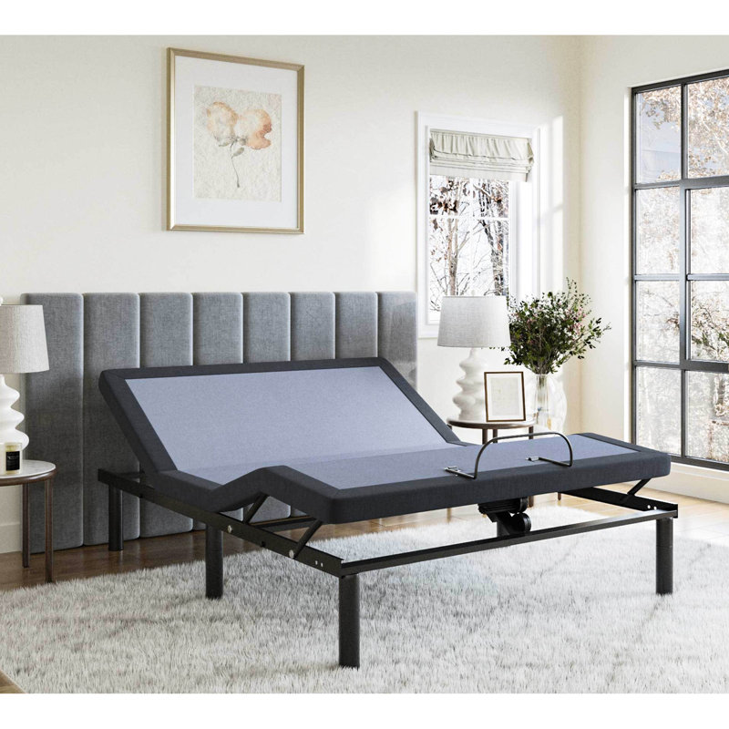 Twin Adjustable Base: Programmable Memory, Body Relaxation, Massage Steel Bed: Head Foot Control, Massage,, Twin