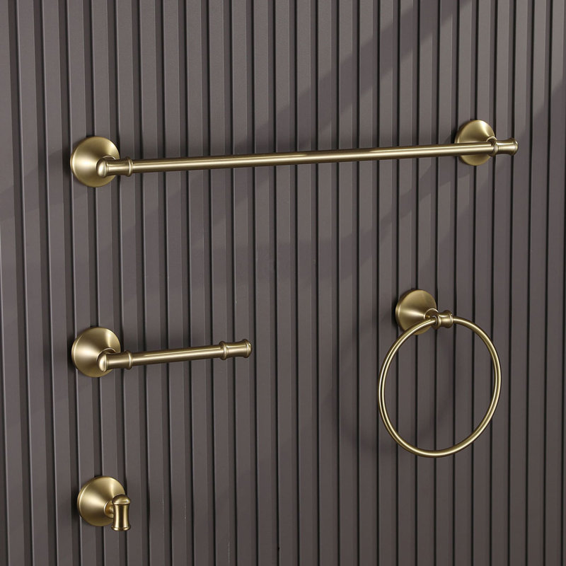 4 - Piece Bathroom Hardware Set, Brushed Gold
