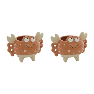 Ceramic Planter Crab - Set Of 2