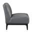 Chaise d'appoint rembourrée en cuir avec dossier gris et dossier en bois massif-1082457465