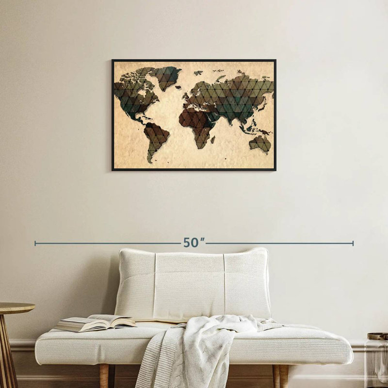 Carte du monde unique Aliaz, H 21 po x l 31 po