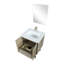 24 po L x P 20 po. Ensemble de meuble-lavabo rustique avec comptoir en quartz blanc, robinet en nickel brossé et miroir en forme de losange 18 pour la surface de la salle de bain, poisson
