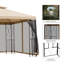 Abri de jardin extérieur, abri de jardin élégant avec double toit, tablettes d'angle et filet grillagé pour le jardin, la pelouse, la cour et la terrasse