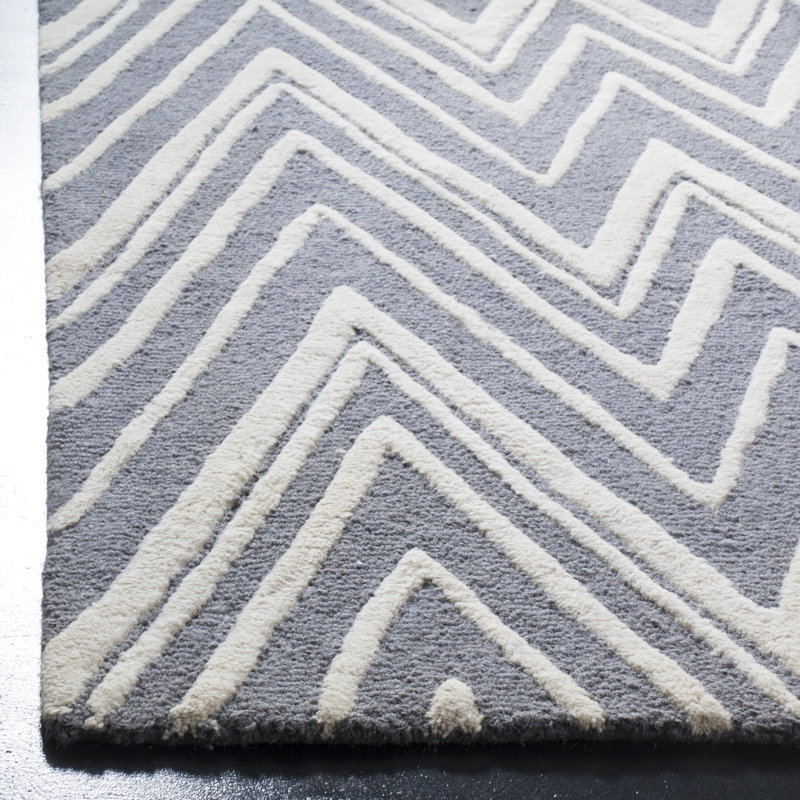Ellicott Hand Tufted Wool Chevron Rug, Rectangle 9' x 12'