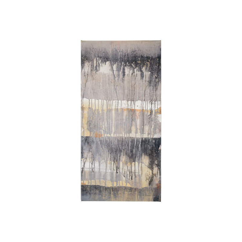 Toile texturée embellie à la main Tectonic I par Albena Hristova, H 42 po x l 22 po x P 1,5 po