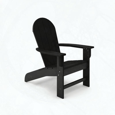 Premium HDPE Poly Lumber Adirondack Chair in Black