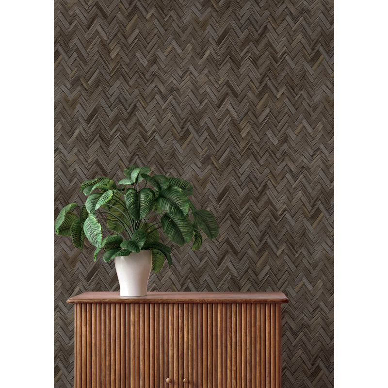Papier peint gris anthracite Ellery, Gris anthracite