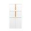 Armoire à linge blanche avec tablettes réglables - portes, tablette, panier inclinable, rangement multiple, entretien facile sur pied, blanc