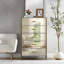 Commode haute 5 tiroirs avec miroir Antiqued