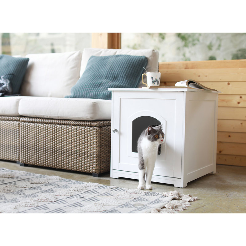 Maumee Enclosed Litter Box Enclosure, White