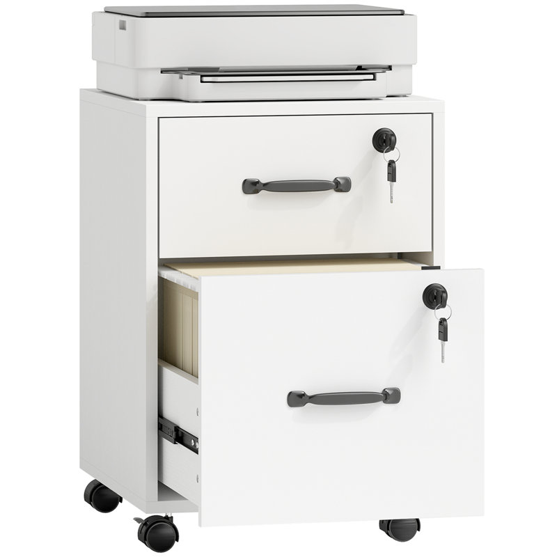 40cm Wide 2 -Drawer File Cabinet, White