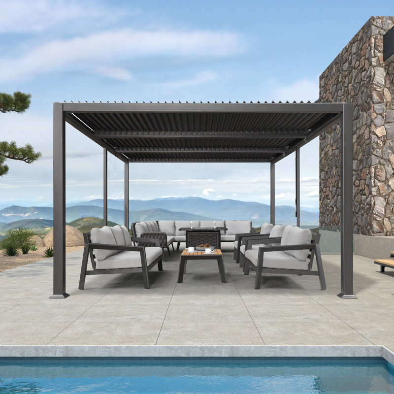 Pergola en aluminium, 11 pi. L 17 pi. D
