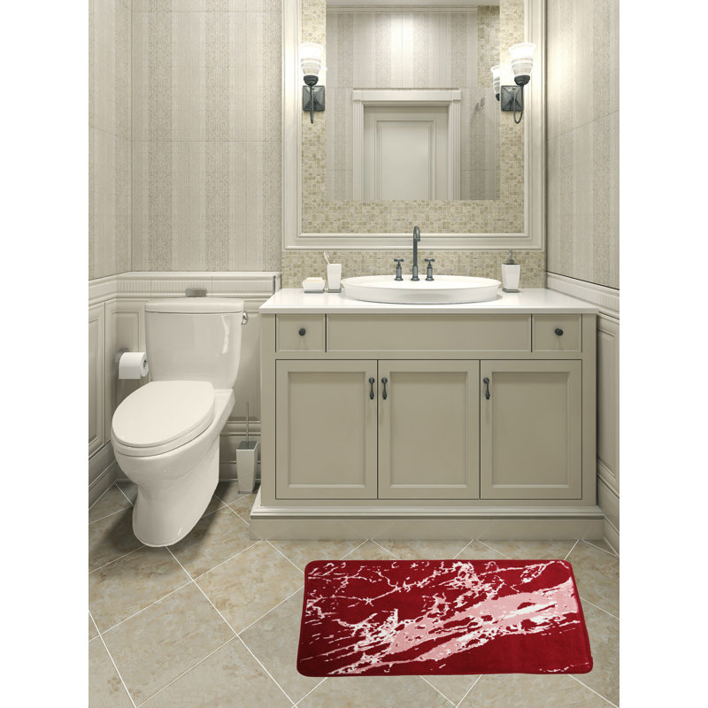 Tapis pour salle de bain Hewie, Bourgogne