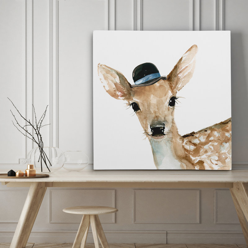 « jolie critter cerf », art sur toile, H 16 po x l 16 po x P 1,5 po, Toile tendue
