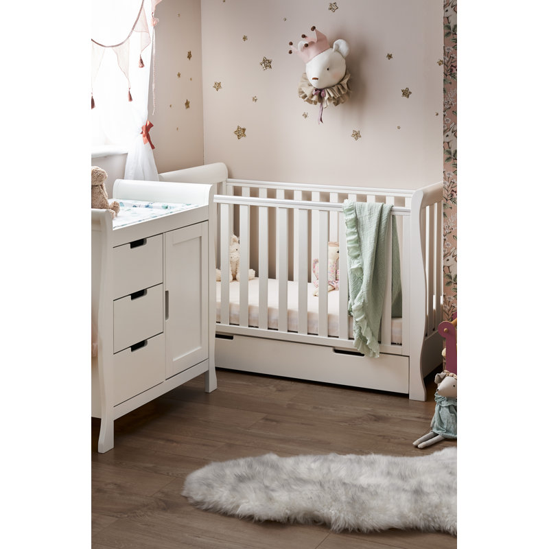 Stamford Mini Cot Bed 2-Piece Nursery Furniture Set, White