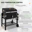 Barbecue au charbon de bois, cuiseur d'extérieur portatif pour le camping et les fêtes dans la cour. Surface de cuisson de 21,75 po x 16,5 po, table d'appoint, tablette inférieure, roulettes, poignée, noir. Diffusion optimale de la chaleur avec régla