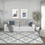 Tapis bleu foncé en polypropylène tissé à la machine Adella-897677419