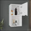 Pharmacie Kaser avec miroir et tablettes, avec option de position verticale ou horizontale, solution de rangement de salle de bain moderne, blanc