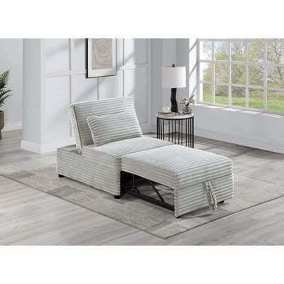Convertible Wide-Welt Corduroy Sofa Sleeper Sofa Chair W/ Pull-Out Bed