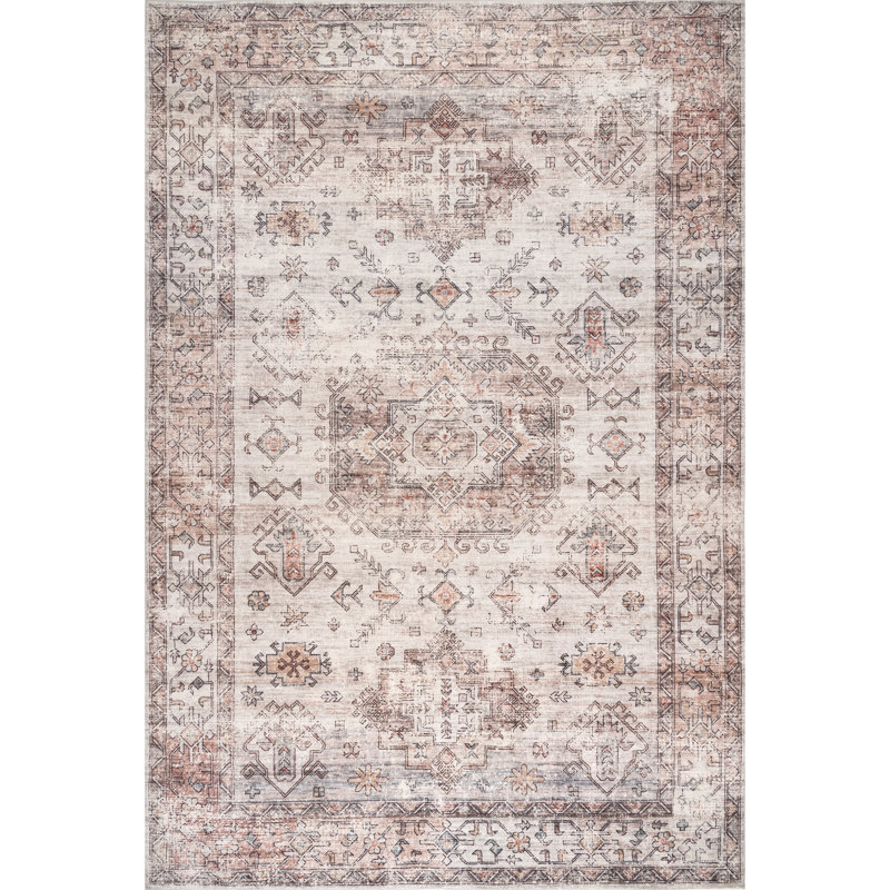 Tapis oriental pêche pour le salon, la chambre à coucher, la cuisine et la salle à manger, Rectangle 8 pi 6 po x 11 pi 6 po