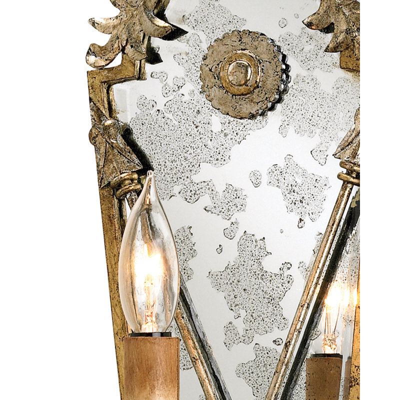Napoli 1 - Light Gold Leaf/Majestic Silver Leaf Candle Wall Light