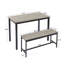 Ensemble de table de salle à manger, table de bar avec 2 bancs de salle à manger, comptoir de table de cuisine avec chaises, table de déjeuner industrielle pour la cuisine, salon, salle de fête