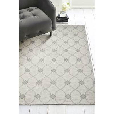 Tapis gris clair touffeté à la main Teagan